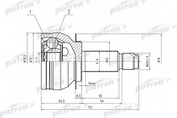 Шарнирный комплект приводного вала PATRON PCV4042 - изображение Шарнирный комплект приводного вала PATRON PCV4042 - изображение