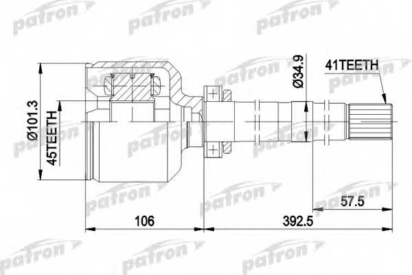 Шарнирный комплект приводного вала PATRON PCV5012 - изображение Шарнирный комплект приводного вала PATRON PCV5012 - изображение