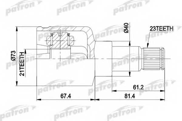 Шарнирный комплект приводного вала PATRON PCV5023 - изображение Шарнирный комплект приводного вала PATRON PCV5023 - изображение