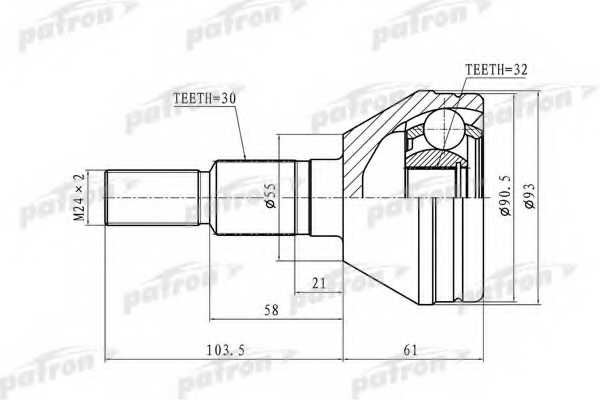 Шарнирный комплект приводного вала PATRON 87-8947 / PCV8947 - изображение Шарнирный комплект приводного вала PATRON 87-8947 / PCV8947 - изображение