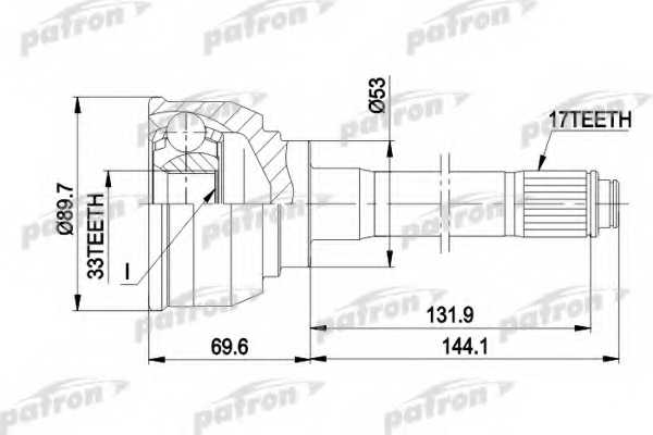 Шарнирный комплект приводного вала PATRON PCV9007 - изображение Шарнирный комплект приводного вала PATRON PCV9007 - изображение