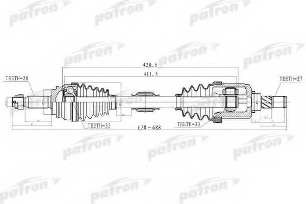 Приводной вал PATRON PDS2033 - изображение Приводной вал PATRON PDS2033 - изображение