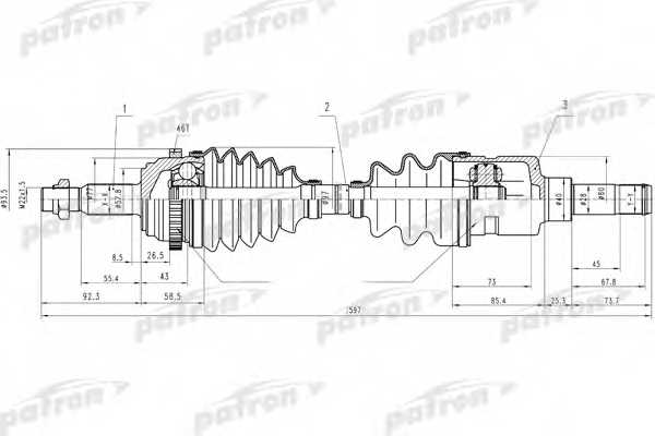 Приводной вал PATRON PDS9048 - изображение
