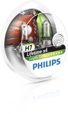 PHILIPS 12972LLECOS2 - лампы H7 12V 55W PX26d (серия LongLife EcoVision) (2шт. в пластиковом боксе) - изображение 1