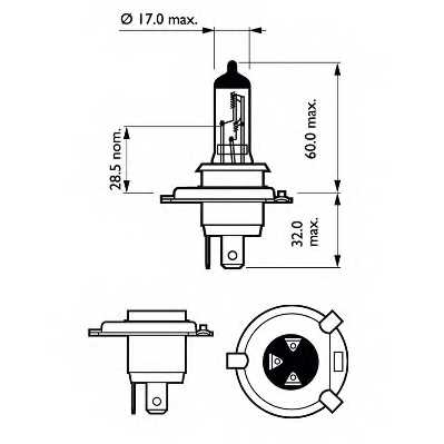 PHILIPS 12342CVPBS2 - лампы H4 12V 60/55W P43t-38 (серия ColorVision Blue) (2шт. в пластиковом боксе) - изображение 2