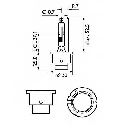Лампа газоразрядная(ксеноновая) D2R 85В 35Вт PHILIPS Xenon WhiteVision 85126WHVS1 - изображение 2