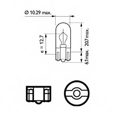 PHILIPS 12960CP - лампа W2.2W 12V 2.2W W2.1*9.5d - изображение 1