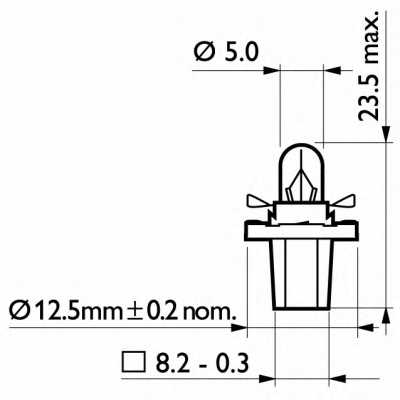 PHILIPS 12600CP - лампа BAX10D 12V 2W BAX8,5D/2 (зелёный цоколь) - изображение