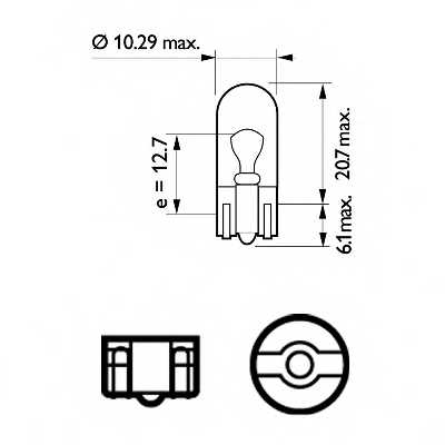 PHILIPS 12961EDCP - лампа W5W 12V 5W - изображение 1