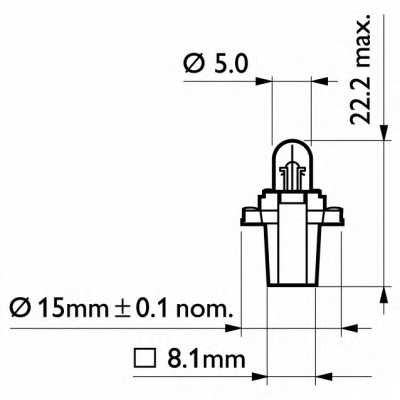 Лампа накаливания 12В 1.2Вт PHILIPS 12597B2 - изображение