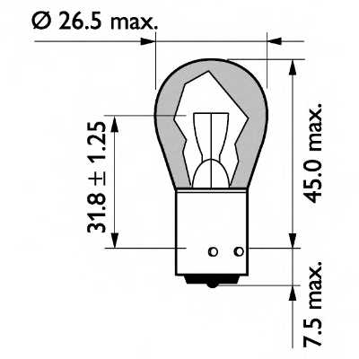 Лампа накаливания PY21W 24В 21Вт PHILIPS MasterLife 13496MLCP - изображение 1