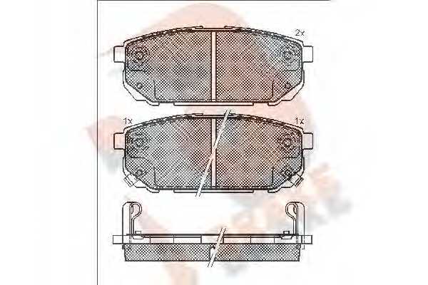 Колодки тормозные дисковые для KIA SORENTO(JC) <b>R BRAKE RB1720 / 24058</b> - изображение
