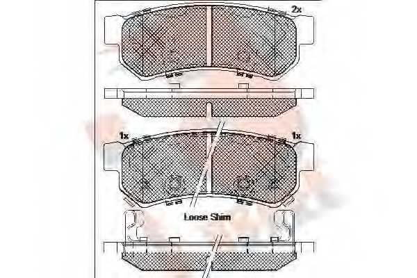 Колодки тормозные дисковые <b>R BRAKE RB2058-203 / 25953</b> - изображение