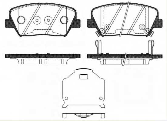 Колодки тормозные дисковые передний для KIA CARENS, SORENTO(XM) <b>REMSA 1412.02 / PCA141202</b> - изображение