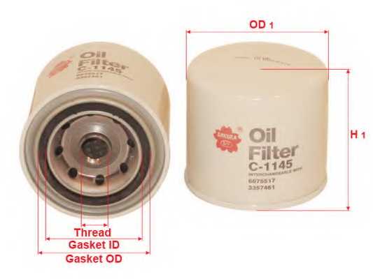 Фильтр масляный SAKURA Automotive C-1145 - изображение