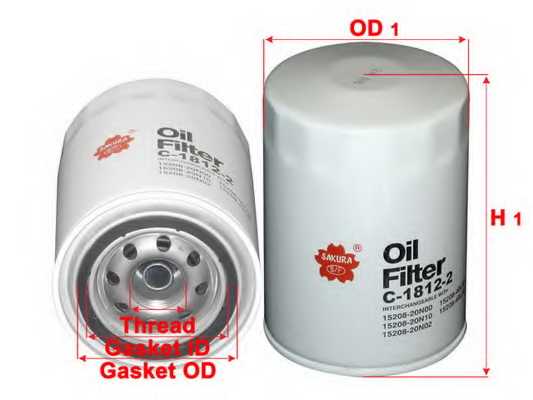 Фильтр масляный SAKURA Automotive C-1812-2 - изображение 1