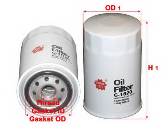 Фильтр масляный SAKURA Automotive C-1820 - изображение