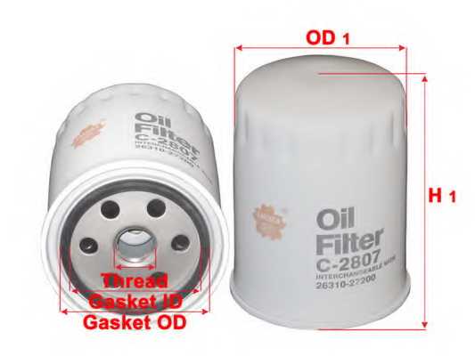 Фильтр масляный SAKURA Automotive C-2807 - изображение