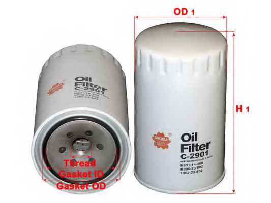 Фильтр масляный SAKURA Automotive C-2901 - изображение