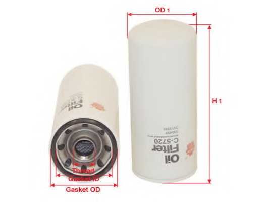 Фильтр масляный SAKURA Automotive C-5720 - изображение Фильтр масляный SAKURA Automotive C-5720 - изображение