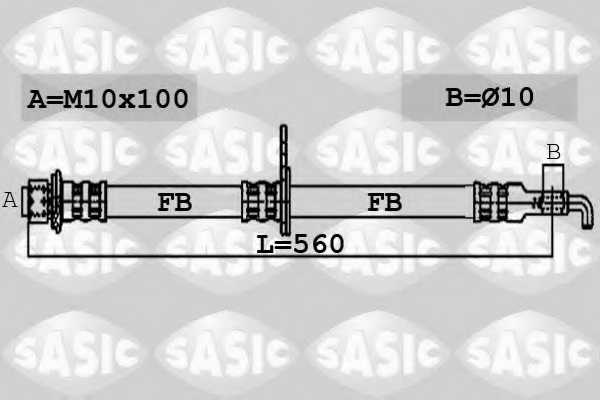 Тормозной шланг SASIC 6600038 - изображение Тормозной шланг SASIC 6600038 - изображение