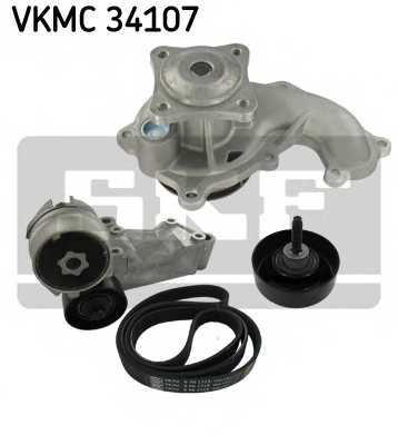 Водяной насос + комплект ручейковых ремней SKF VKMC 34107 - изображение