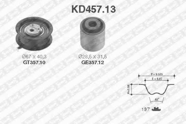 Комплект ремня ГРМ SNR KD457.13 - изображение