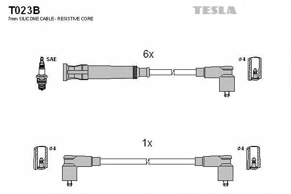 Комплект проводов зажигания TESLA T023B - изображение Комплект проводов зажигания TESLA T023B - изображение