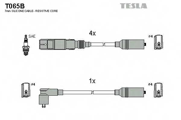 Комплект проводов зажигания TESLA T065B - изображение Комплект проводов зажигания TESLA T065B - изображение