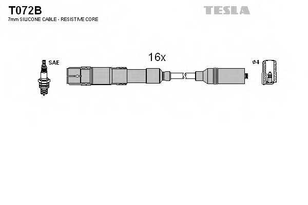 Комплект проводов зажигания TESLA T072B - изображение