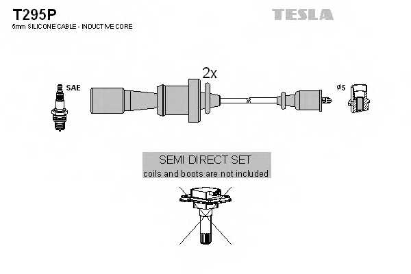 Комплект проводов зажигания TESLA T295P - изображение