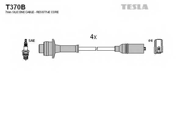 Комплект проводов зажигания TESLA T370B - изображение Комплект проводов зажигания TESLA T370B - изображение