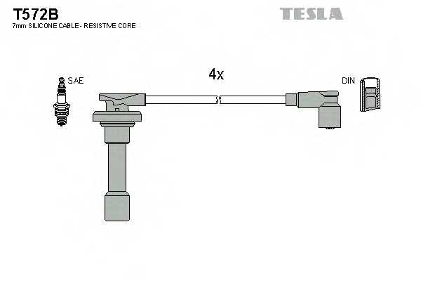 Комплект проводов зажигания TESLA T572B - изображение