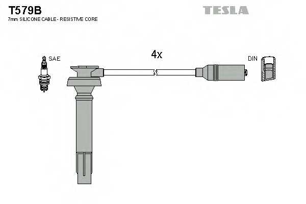 Комплект проводов зажигания TESLA T579B - изображение