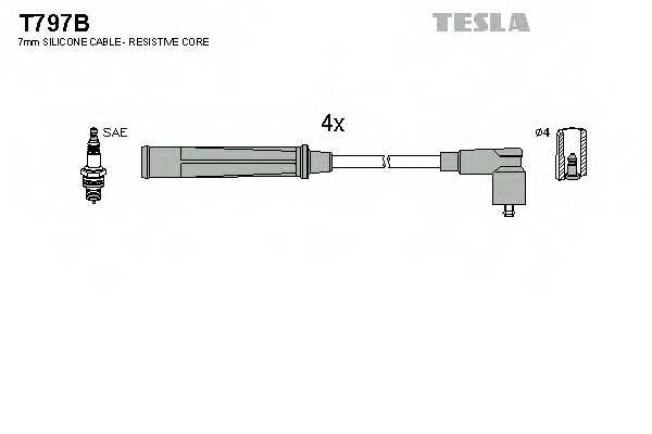 Комплект проводов зажигания TESLA T797B - изображение