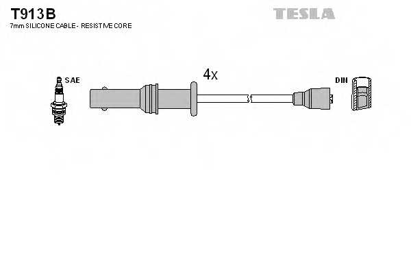 Комплект проводов зажигания TESLA T913B - изображение