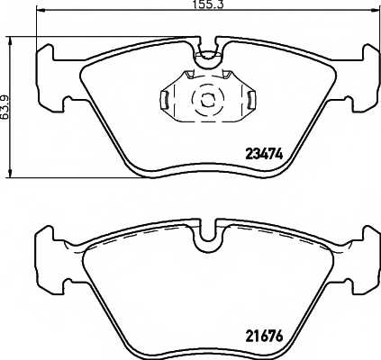 Колодки тормозные дисковые для BMW 3(E36,E46), 5(E34), Z3(E36), Z4(E85,E86) <b>TEXTAR 2347402 / 21676</b> - изображение