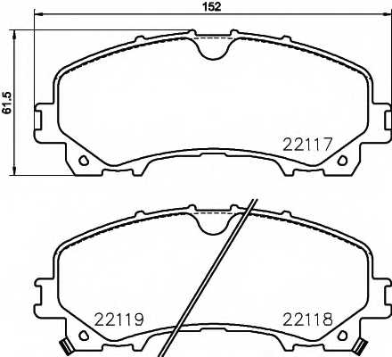 Колодки тормозные дисковые для INFINITI Q50 / NISSAN X-TRAIL(T32#) <b>TEXTAR 2211701 / 22117</b> - изображение