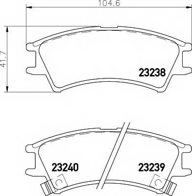 Колодки тормозные дисковые для HYUNDAI ATOS PRIME(MX), ATOS(MX), VISTO <b>TEXTAR 2323802 / 23238</b> - изображение