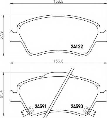 Колодки тормозные дисковые для TOYOTA AURIS(ADE15#, NDE15#, NRE15#, ZRE15#, ZZE15#) <b>TEXTAR 2412201 / 24122</b> - изображение
