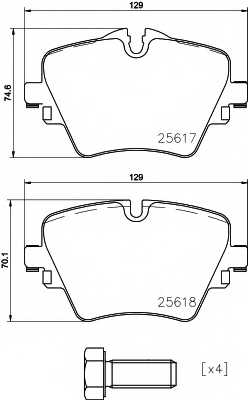 Колодки тормозные дисковые для BMW 2(F45,F46), X1(F48) <b>TEXTAR 2561701 / 25617</b> - изображение