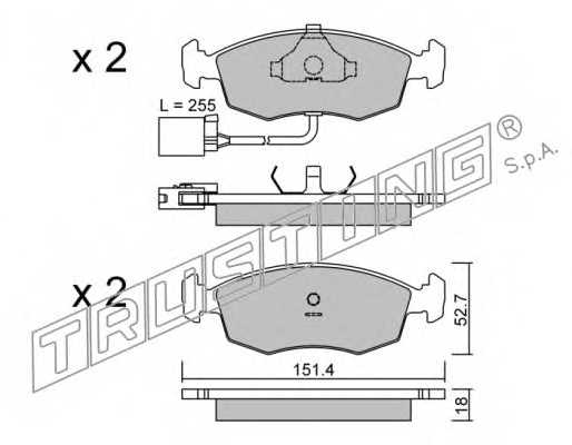 Колодки тормозные дисковые для FORD SCORPIO(GAE,GFR,GGE,GGR,GNR) <b>TRUSTING 096.1 / 20907</b> - изображение Колодки тормозные дисковые для FORD SCORPIO(GAE,GFR,GGE,GGR,GNR) <b>TRUSTING 096.1 / 20907</b> - изображение