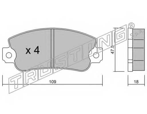 Колодки тормозные дисковые для FIAT PANDA(141#,141A#), UNO(146,146A/E) <b>TRUSTING 035.0 / 20775</b> - изображение