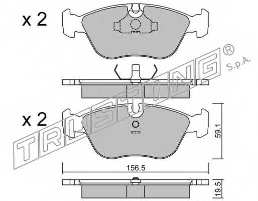 Колодки тормозные дисковые для VOLVO 850(LS,LW), C70, S70(LS), V70(LV,SW) <b>TRUSTING 189.0 / 21273</b> - изображение