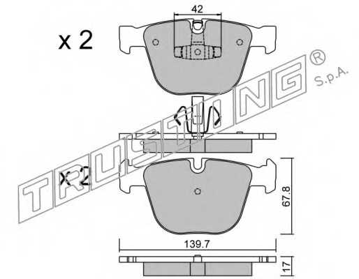 Колодки тормозные дисковые для BMW 5(F07), 7(F01,F02,F03,F04) <b>TRUSTING 789.6 / 23731</b> - изображение