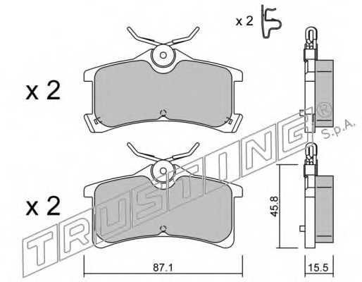 Колодки тормозные дисковые для OPEL ARENA(THB) / TOYOTA AVENSIS(#T22#), COROLLA(##E11#,#E11#) <b>TRUSTING 465.0 / 24013</b> - изображение