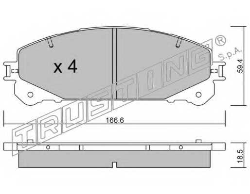 Колодки тормозные дисковые для TOYOTA RAV 4(ALA4#,AVA4#,WWA4#,ZSA4#) <b>TRUSTING 954.1 / 24452</b> - изображение Колодки тормозные дисковые для TOYOTA RAV 4(ALA4#,AVA4#,WWA4#,ZSA4#) <b>TRUSTING 954.1 / 24452</b> - изображение