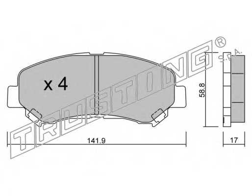 Колодки тормозные дисковые для NISSAN QASHQAI(J10,JJ10), X-TRAIL(T31) / SUZUKI KIZASHI(FR) <b>TRUSTING 808.0 / 24632</b> - изображение