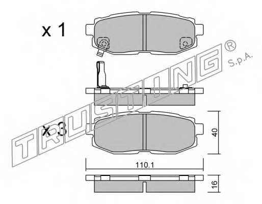 Колодки тормозные дисковые для SUBARU BRZ, TRIBECA(B9) / TOYOTA GT 86(ZN6#) <b>TRUSTING 892.0 / 24854</b> - изображение