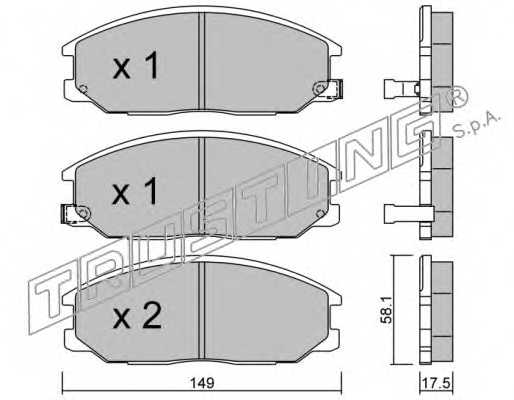 Колодки тормозные дисковые для DAEWOO REXTON(GAB#) / SSANGYONG ACTYON SPORTS(QJ), ACTYON, KYRON, REXTON(GAB#) <b>TRUSTING 648.0</b> - изображение